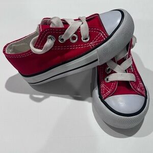toddler classic red canvas sneakers (Converse-style) 👟❤️